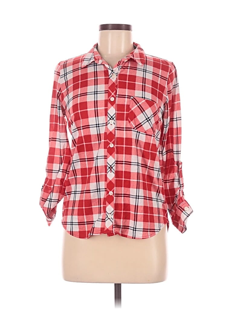 Pre-owned Papaya 3/4 Sleeve Button Down Shirt In Red