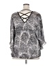 Aggie 100% Polyester Animal Print Silver 3/4 Sleeve Blouse Size 2X - photo 2