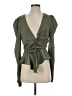 Missguided 100% Polyester Green 3/4 Sleeve Blouse Size 8 - photo 1