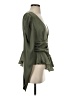 Missguided 100% Polyester Green 3/4 Sleeve Blouse Size 8 - photo 4