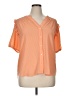 Tommy Hilfiger 100% Polyester Orange Short Sleeve Blouse Size XL - photo 1