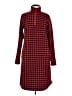 Lands' End 100% Polyester Plaid Red Casual Dress Size M (tall) - photo 1