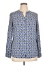 Peter Nygard 100% Polyester Print Blue Long Sleeve Blouse Size XL - photo 1