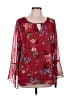 CAbi 100% Polyester Burgundy 3/4 Sleeve Blouse Size L - photo 1