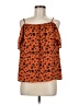 Pleione 100% Polyester Floral Orange Sleeveless Blouse Size M - photo 1