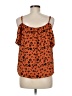 Pleione 100% Polyester Floral Orange Sleeveless Blouse Size M - photo 2
