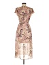 Love, Fire 100% Polyester Floral Tan Cocktail Dress Size M - photo 2