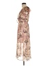 Love, Fire 100% Polyester Floral Tan Cocktail Dress Size M - photo 5