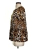 Agnes & Dora Animal Print Brown Short Sleeve Blouse Size S - photo 5