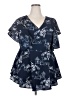 City Chic Blue Short Sleeve Blouse Size 18 Plus (M) - photo 1