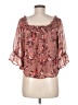 Lily White Brown 3/4 Sleeve Blouse Size M - photo 2