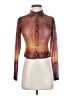 Motel 100% Polyester Metallic Brown Long Sleeve Blouse Size XS - photo 1