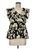 THML 100% Polyester Black Short Sleeve Blouse Size M - photo 1