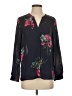 Joie 100% Silk Floral Black Long Sleeve Silk Top Size XS - photo 1