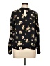 Monteau 100% Polyester Floral Black Long Sleeve Blouse Size L - photo 1