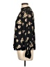 Monteau 100% Polyester Floral Black Long Sleeve Blouse Size L - photo 5