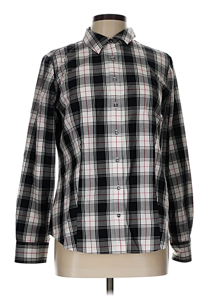 Pre-owned Talbots Long Sleeve Button Down Shirt In Black
