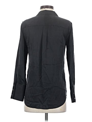 Kate Moss Equipment Long Sleeve Silk Top (view 2)