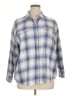 Old Navy 100% Cotton Plaid Blue 3/4 Sleeve Button-Down Shirt Size XL - photo 1