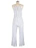 Staccato 100% Rayon Stripes Blue Jumpsuit Size L - photo 2