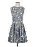 Maison Jules 100% Polyester Print Gray Cocktail Dress Size S - photo 1