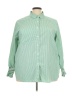 Unbranded 100% Polyester Green Long Sleeve Blouse Size 3XL - photo 1