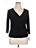 MSK Black 3/4 Sleeve Top Size XL Petite - photo 1