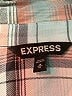 Express 100% Rayon Plaid Gray Long Sleeve Button-Down Shirt Size M - photo 4