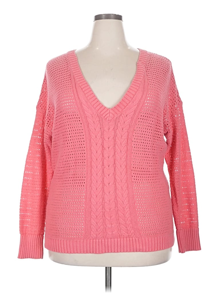 Pre-owned Lane Bryant Pullover Sweater In Pink