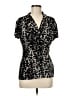 DKNY Animal Print Black Short Sleeve Blouse Size M - photo 1
