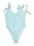 Cider Solid Blue One Piece Swimsuit Size M - photo 1