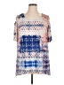 AB Studio Blue Short Sleeve Blouse Size 1X - photo 1
