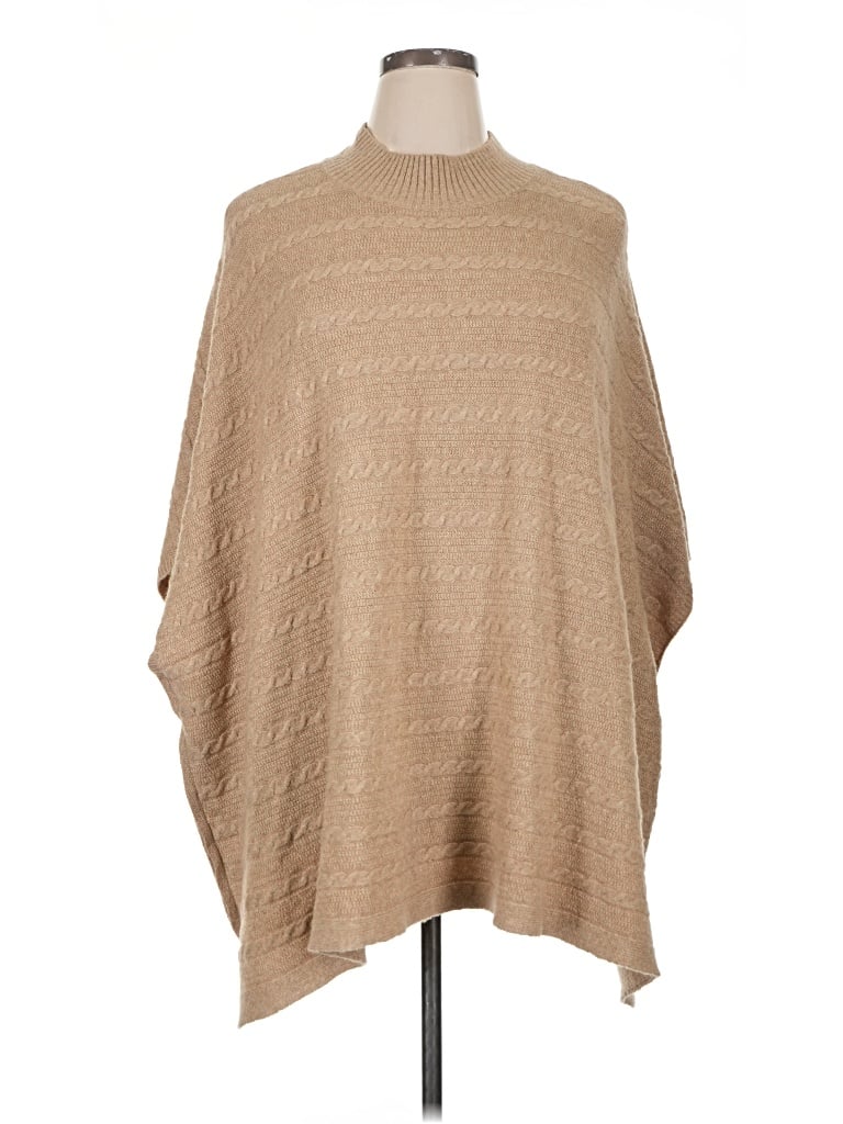 Pre-owned Jjill Poncho In Tan