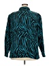 Susan Graver 100% Polyester Animal Print Teal Long Sleeve Blouse Size 2X - photo 2