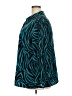 Susan Graver 100% Polyester Animal Print Teal Long Sleeve Blouse Size 2X - photo 5