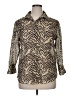 Westbound Animal Print Tan Long Sleeve Blouse Size 16 - photo 1