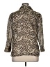 Westbound Animal Print Tan Long Sleeve Blouse Size 16 - photo 2