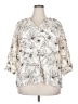 Fred David Floral Ivory 3/4 Sleeve Blouse Size 2X - photo 1