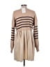 Assorted Brands Stripes Tan Casual Dress Size L - photo 2