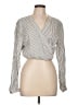 Rag & Bone Stripes Silver Long Sleeve Blouse Size L - photo 1