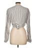 Rag & Bone Stripes Silver Long Sleeve Blouse Size L - photo 2