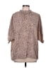 Shein 100% Polyester Animal Print Brown 3/4 Sleeve Blouse Size 12 - photo 1