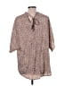 Shein 100% Polyester Animal Print Brown 3/4 Sleeve Blouse Size 12 - photo 2