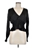 Topshop Black Long Sleeve Blouse Size 6 - photo 1
