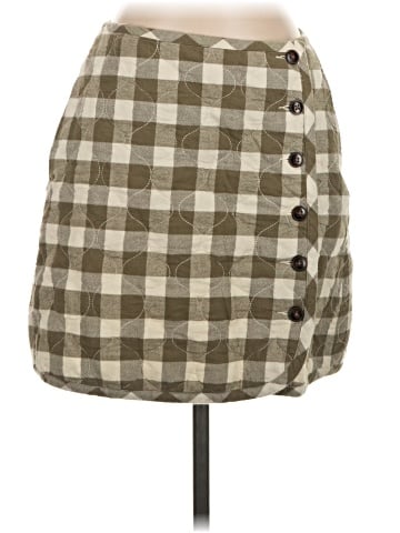 Madewell Quilted Flannel Mini Skirt in Gingham Check (view 1)