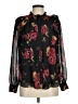 The Limited Floral Multi Color Black Long Sleeve Blouse Size M - photo 1
