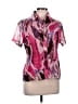 Assorted Brands 100% Polyester Print Pink Short Sleeve Blouse Size L - photo 1