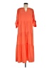 Chico's 100% Polyester Orange Casual Dress Size Med Petite (1) - photo 1