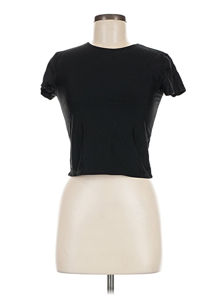 Pre-owned Wild Fable Short Sleeve Top Black Crew Neck Tops