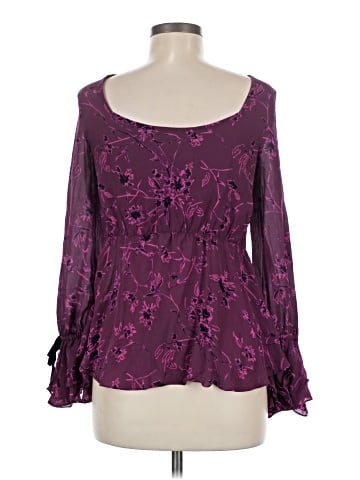 Cinq à Sept Long Sleeve Silk Top (view 2)